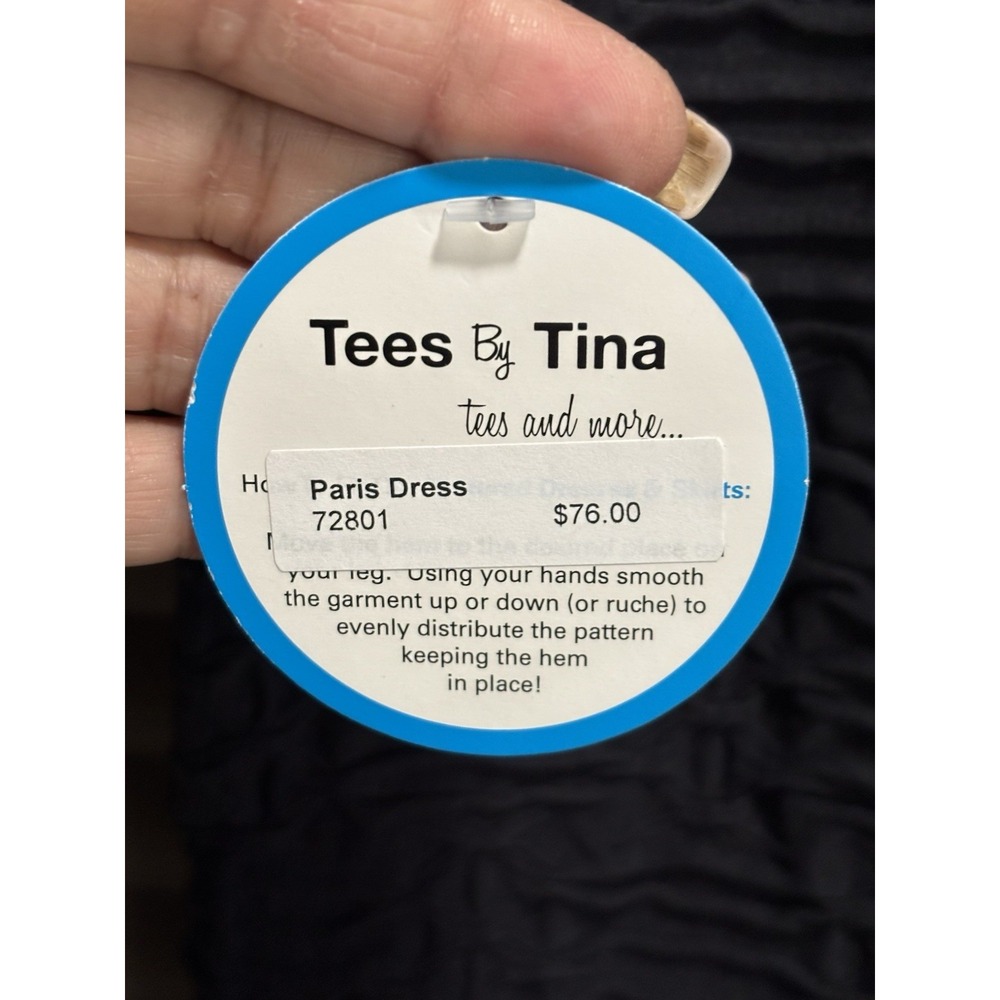 Tees By Tina Bodycon Midi Dress Black Long Sleeve Scoop Neck Size OS NWT - Picture 5 of 7